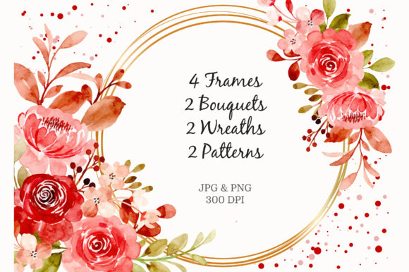 Digital Clipart Floral Watercolor Part18 Illustrations