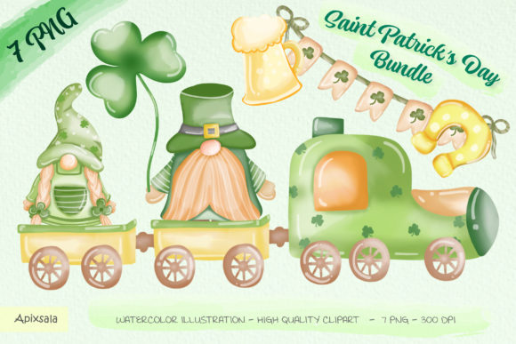 Gnomes Bundle Watercolor Clipart and Illustrations