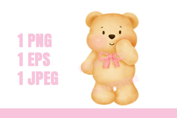 Teddy Bear Watercolor Clipart and Illustrations