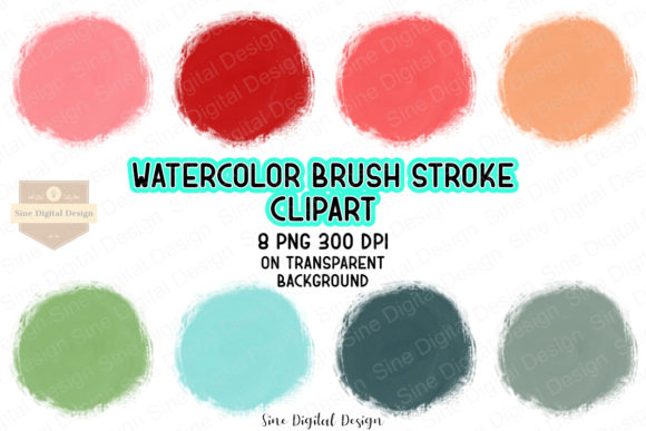 Watercolor Brush Stroke Circles Clipart
