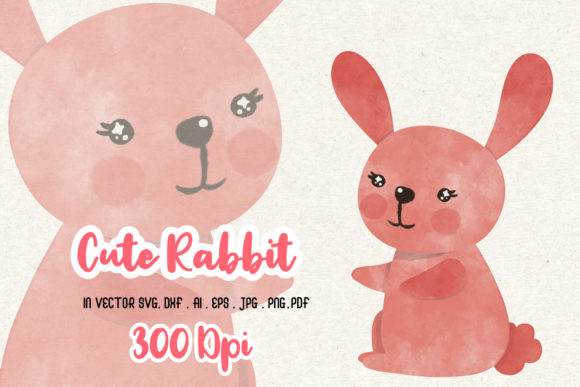 Watercolor Cute Rabbit Sublimation