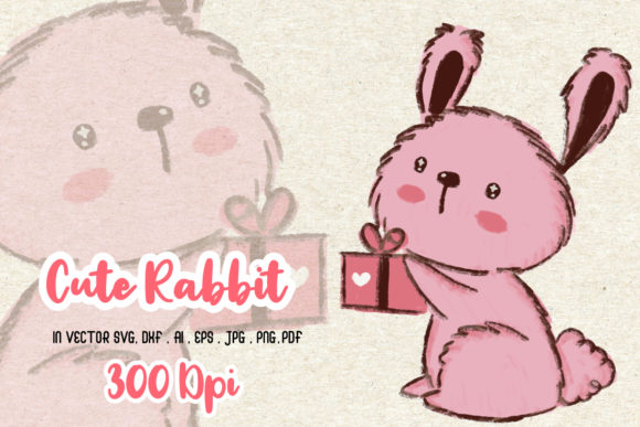 Watercolor Easter Rabbit Sublimation Illustrations
