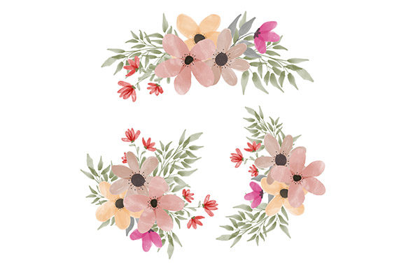 Watercolor Flower Bouquet Collection and Illustrations