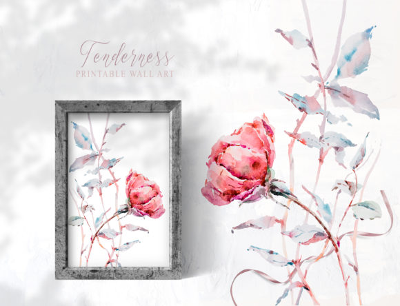 Watercolor Red Rose Flower Clipart and Illustrations