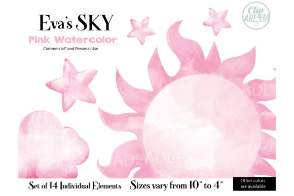 Watercolor Sky Cloud Pink 14 PNG Images and Illustrations